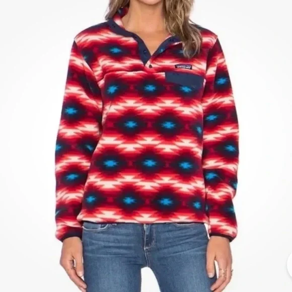 Patagonia Synchilla Fleece Aztec Snap-T Pullover Sweater Size Small - Picture 8 of 8